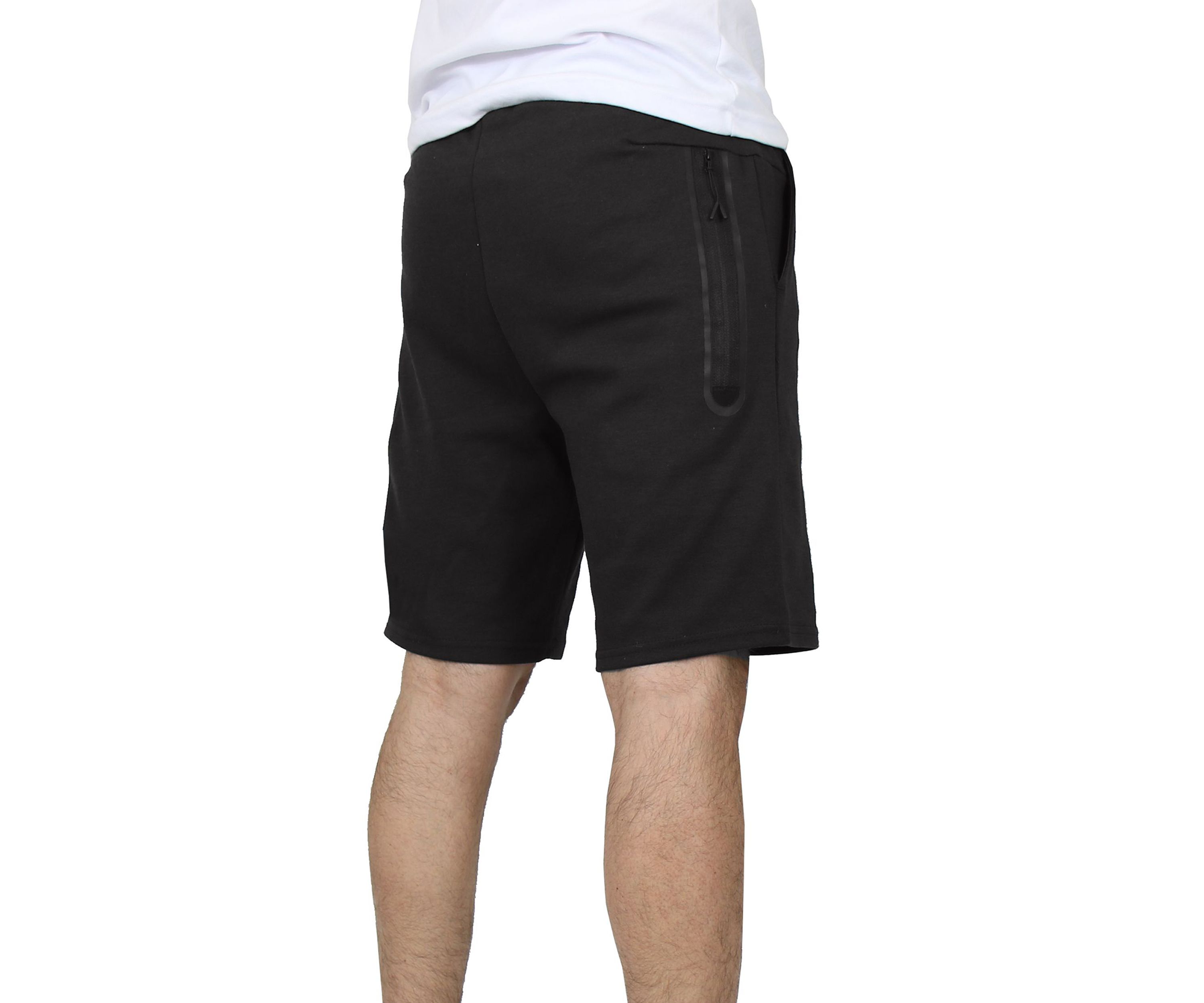 Mens Tech Fleece Performance Shorts With Heat Seal Zipper Pocket
