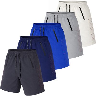 Jump Start Men's Performance Training Shorts With Zipper Pockets-5 Pack