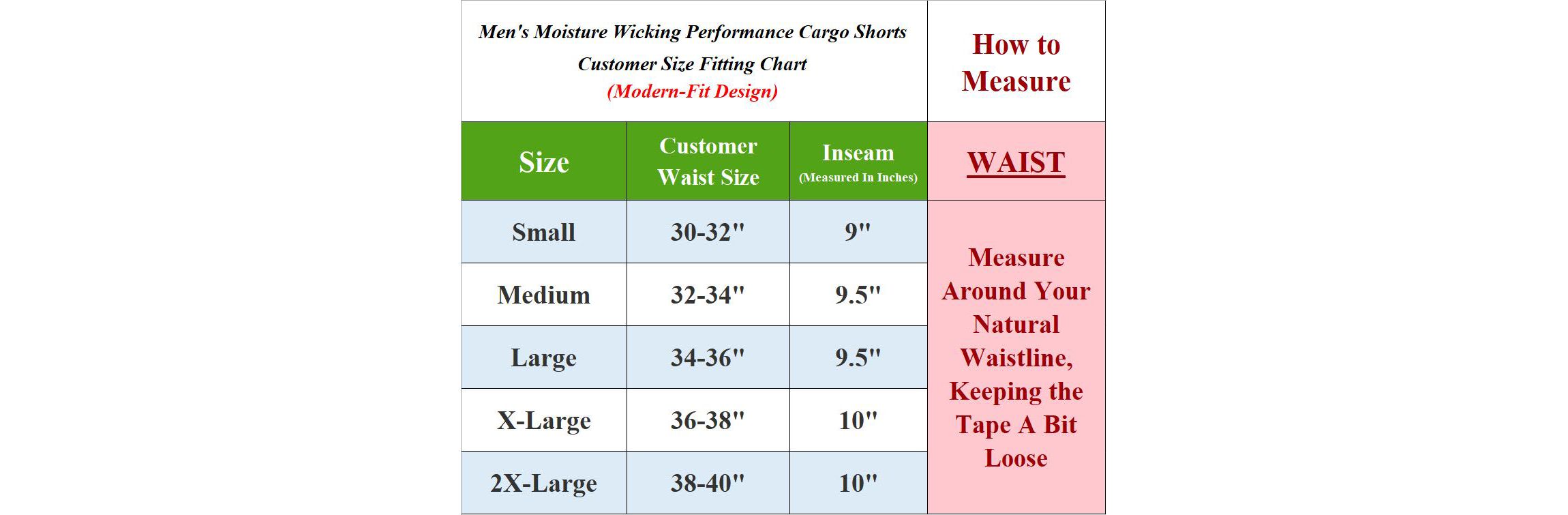 Moisture Wicking Performance Quick Dry Cargo Shorts
