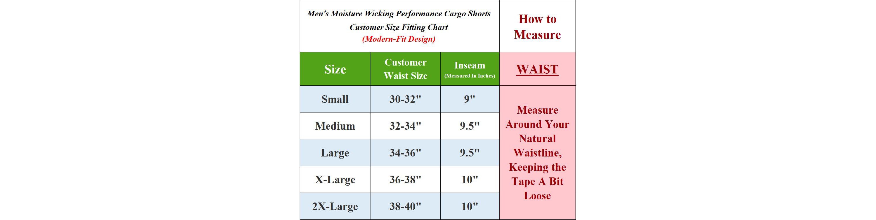 Moisture Wicking Performance Quick Dry Cargo Shorts