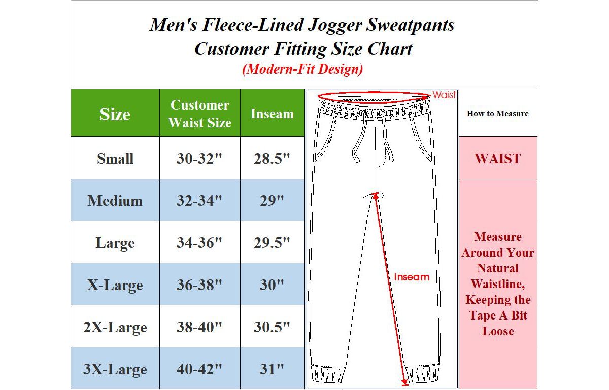 Blue Ice Mens Modern Fit Heavyweight Classic Fleece Jogger Sweatpants With Zipper Side Pockets- 3 Pack