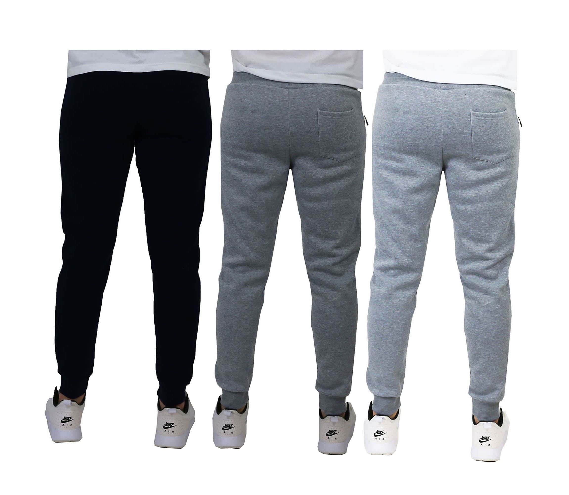 Galaxy Pro Star Mens Slim Fit Fleece Lined Joggers-3 Pack