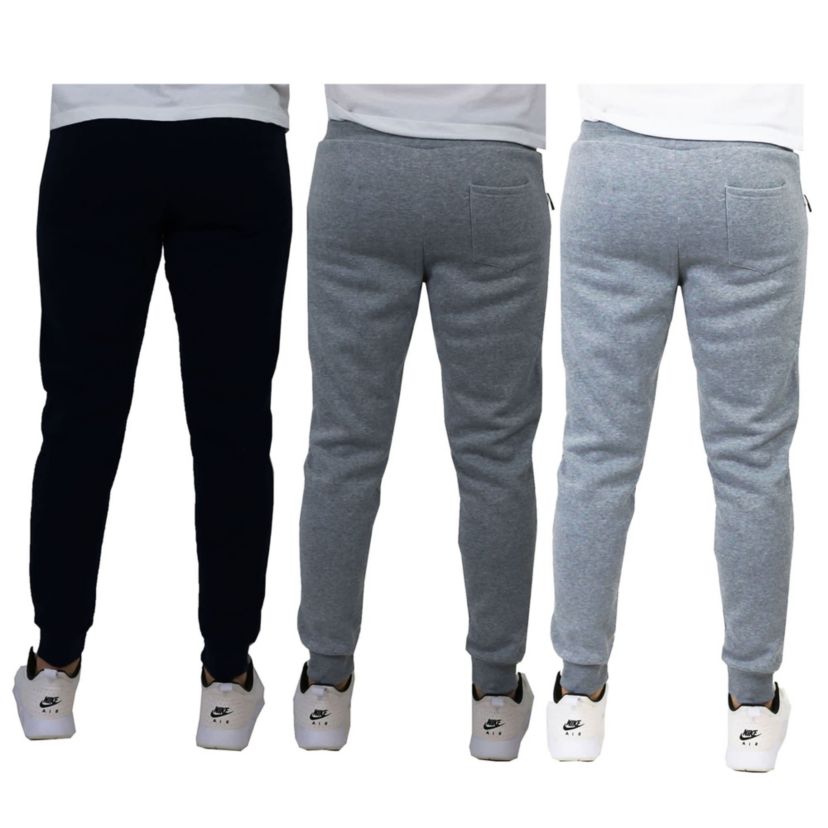 Galaxy Pro Star Mens Slim Fit Fleece Lined Joggers-3 Pack