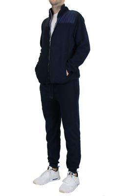 Galaxy by Harvic Men's 2 Piece Polar Fleece Matching Set, Navy Blue, XL