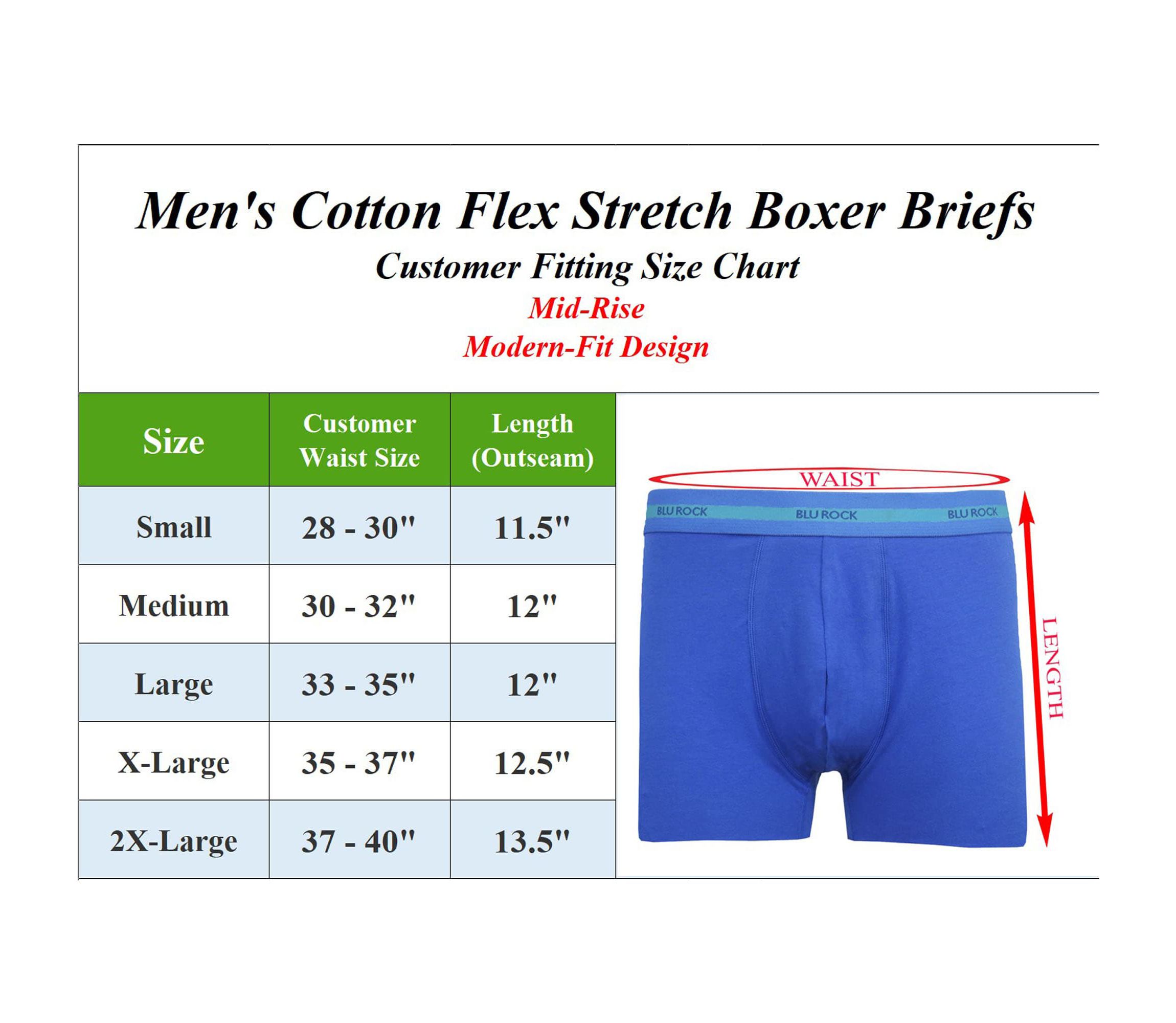 Mens Cotton Flex Stretch Boxer Briefs-9 Pack