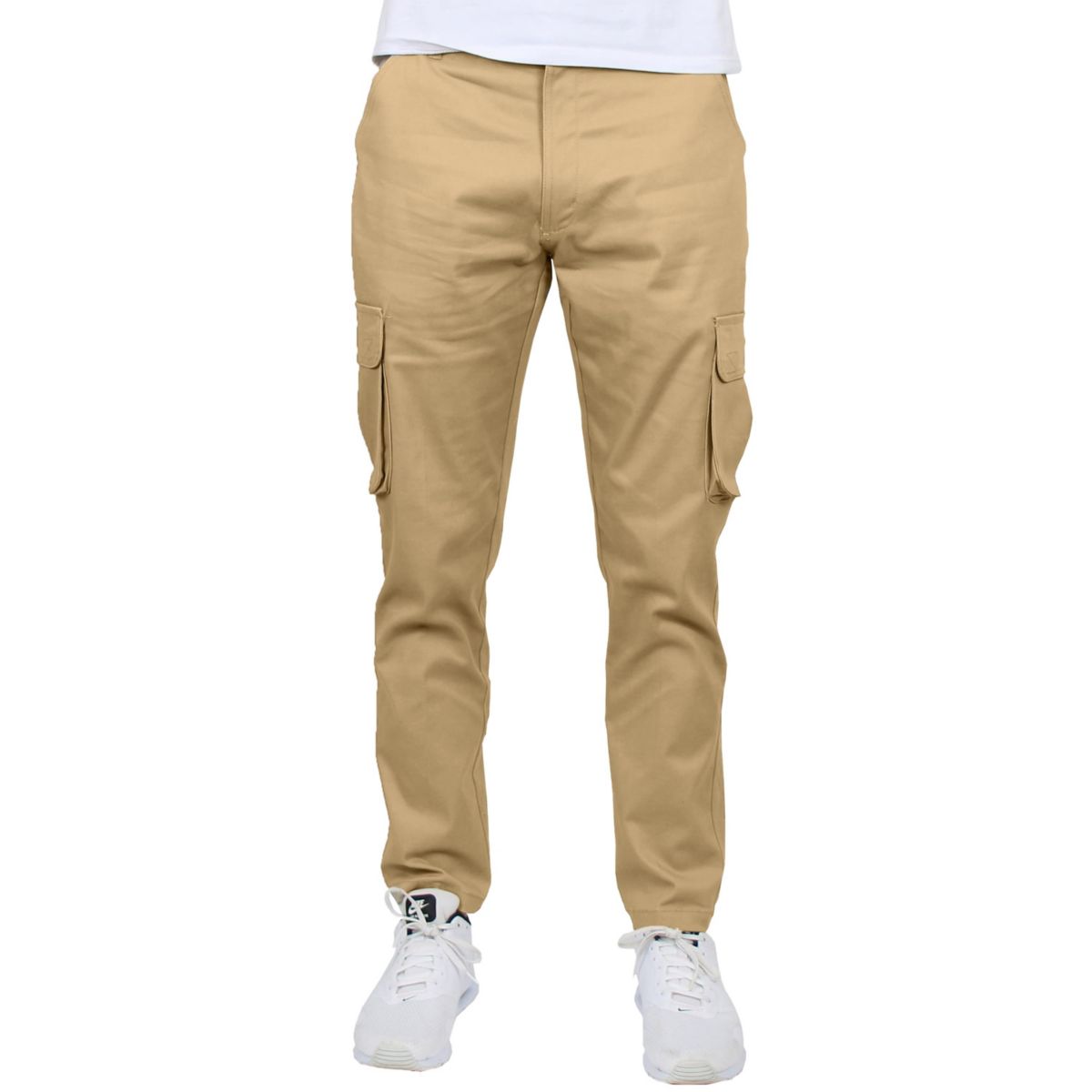 Mens Flex-Stretch Cotton Cargo Pants, 31-Inch Inseam - Comfortable and Durable- 2 Pack