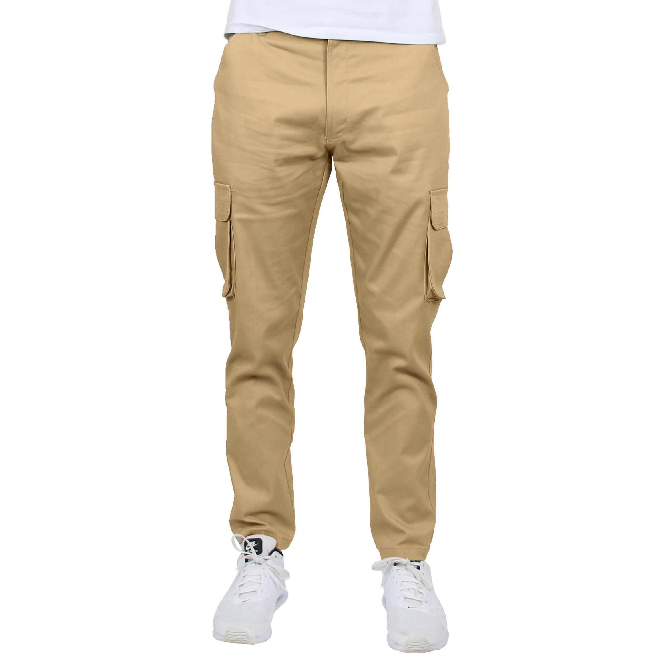 Mens Flex-Stretch Cotton Cargo Pants, 31-Inch Inseam - Comfortable and Durable- 2 Pack