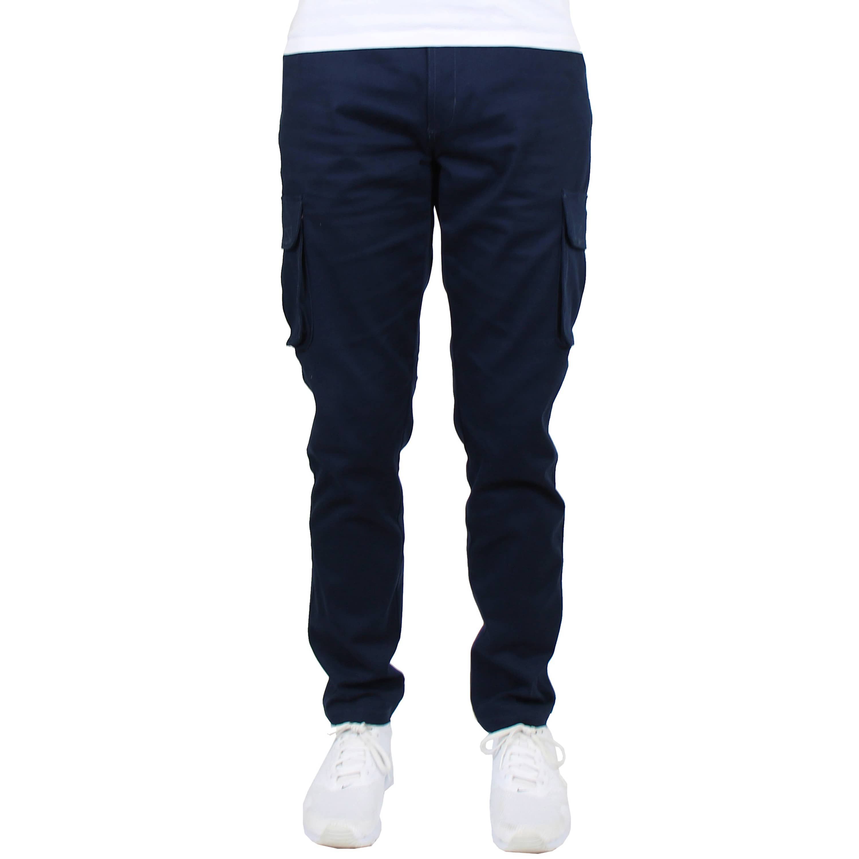 Mens Flex-Stretch Cotton Cargo Pants, 31-Inch Inseam - Comfortable and Durable- 3 Pack