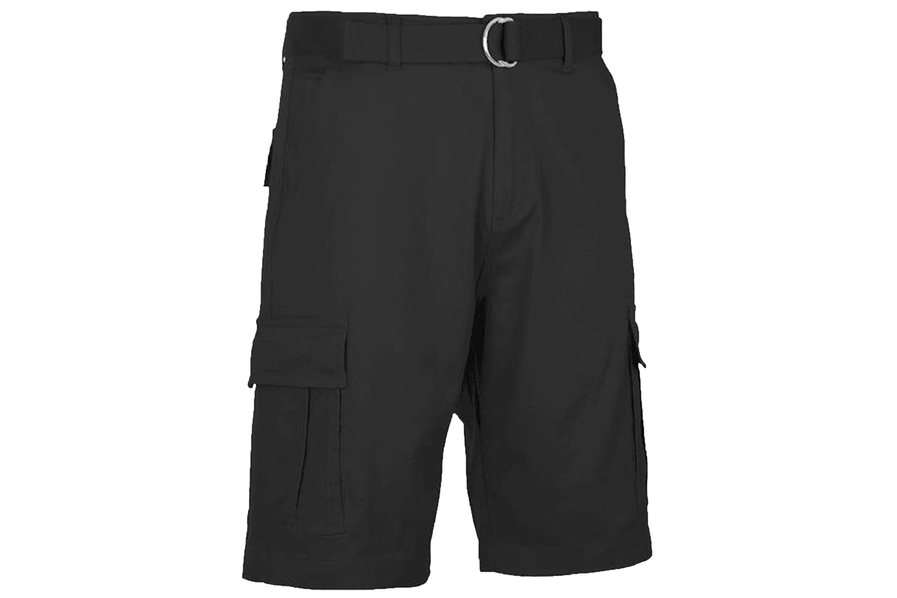 Blu Rock Mens Modern Fit  Cotton Flex Stretch Cargo Shorts With Belt
