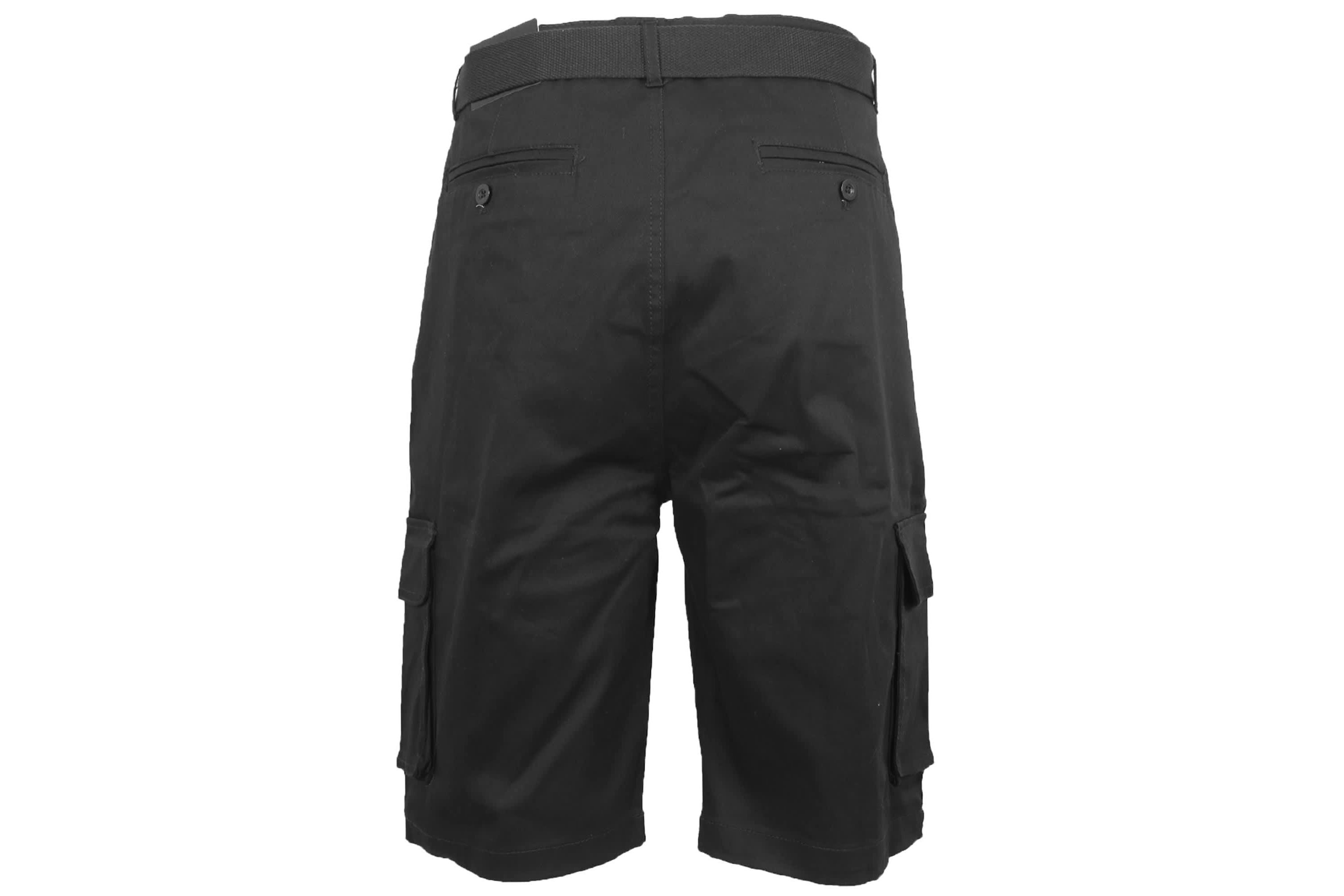 Blu Rock Mens Modern Fit  Cotton Flex Stretch Cargo Shorts With Belt