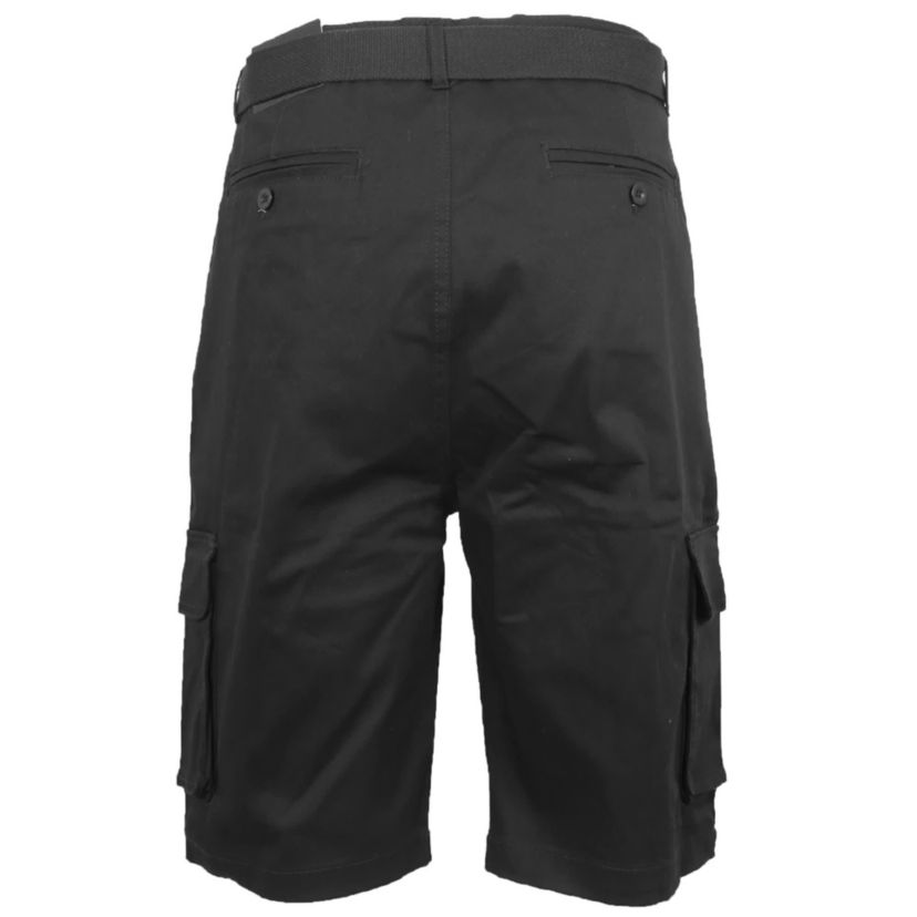 Blu Rock Mens Modern Fit  Cotton Flex Stretch Cargo Shorts With Belt