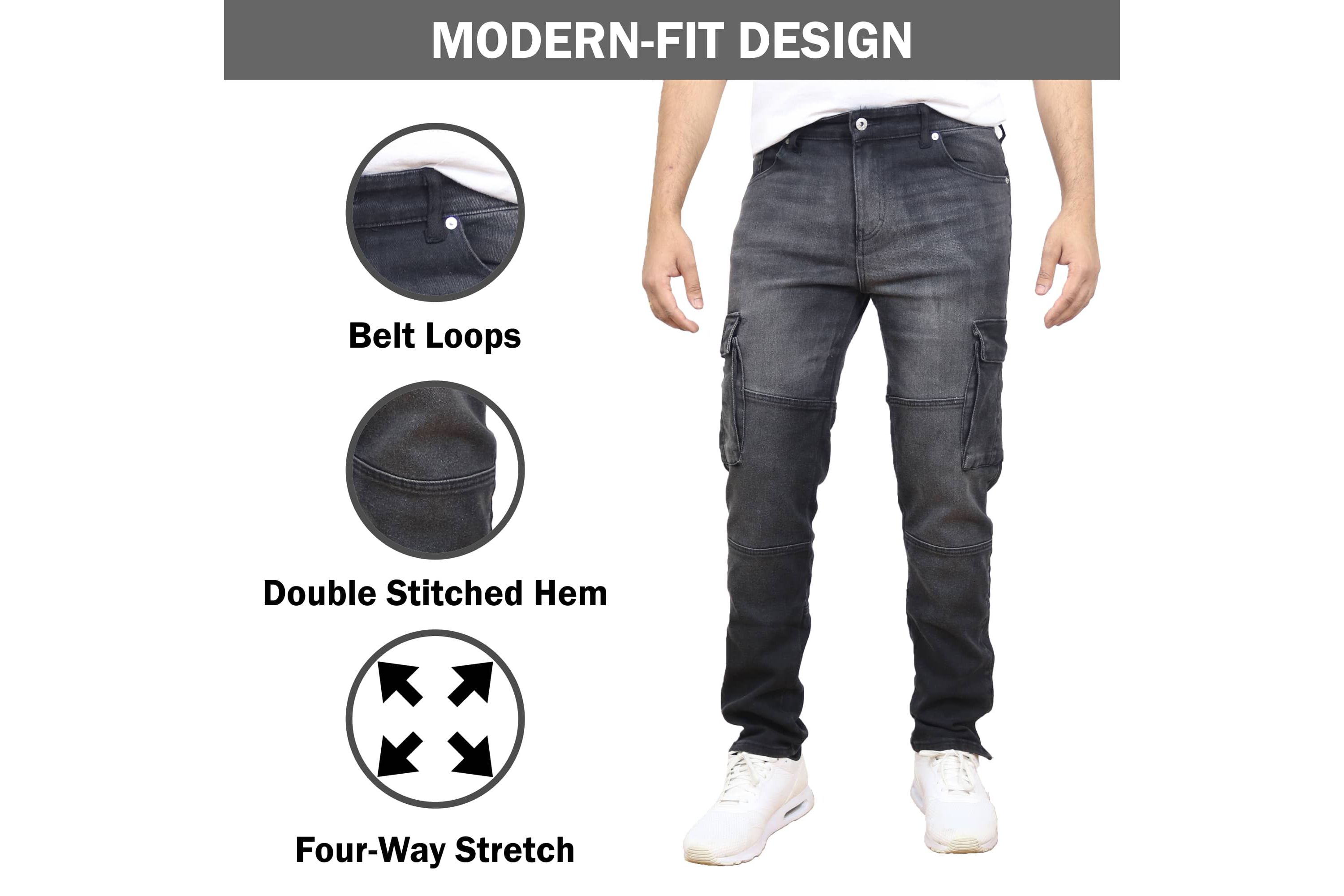 Blue Ice Mens Stretch Cargo Pocket Jeans-2 Pack