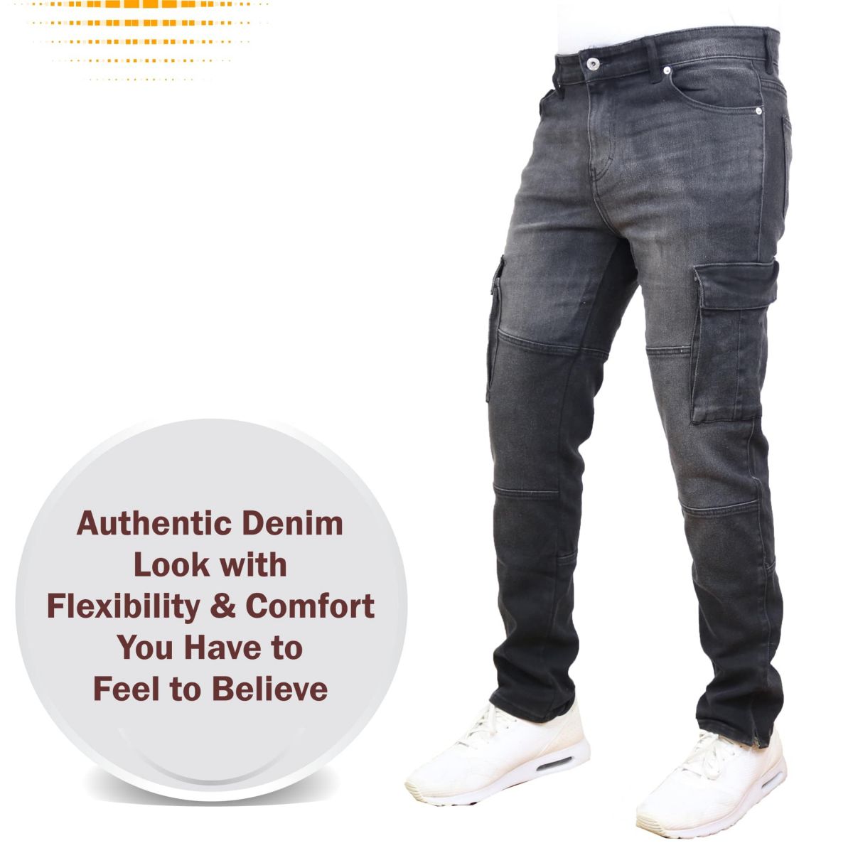 Blue Ice Mens Stretch Cargo Pocket Jeans-3 Pack