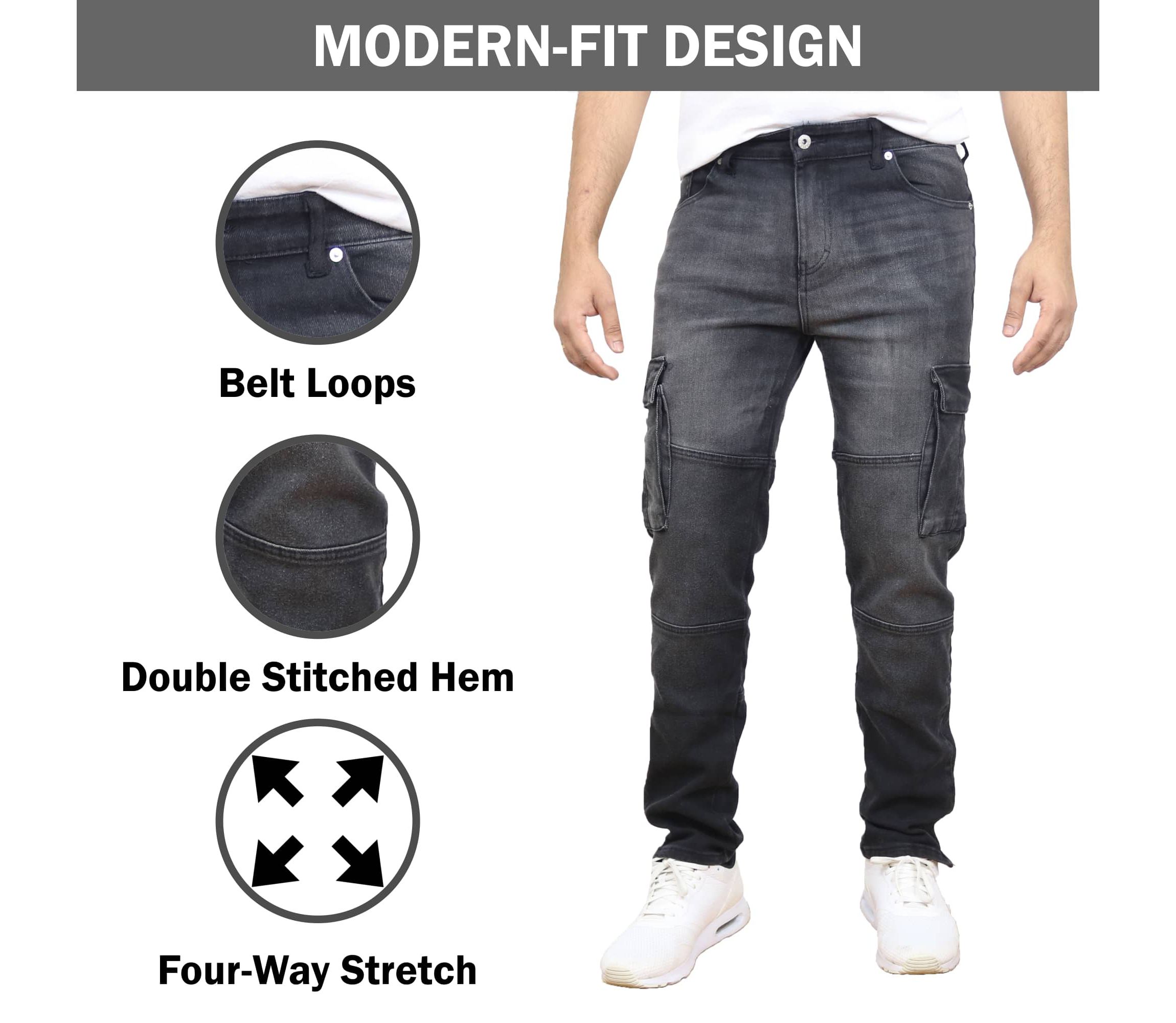 Blue Ice Mens Stretch Cargo Pocket Jeans-3 Pack