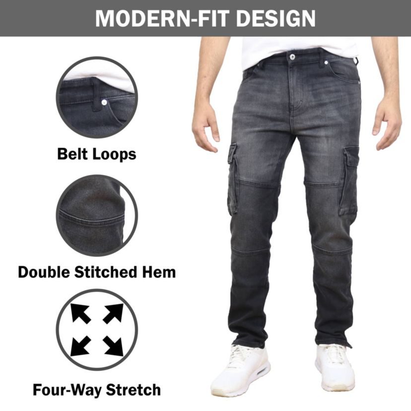 Blue Ice Mens Stretch Cargo Pocket Jeans