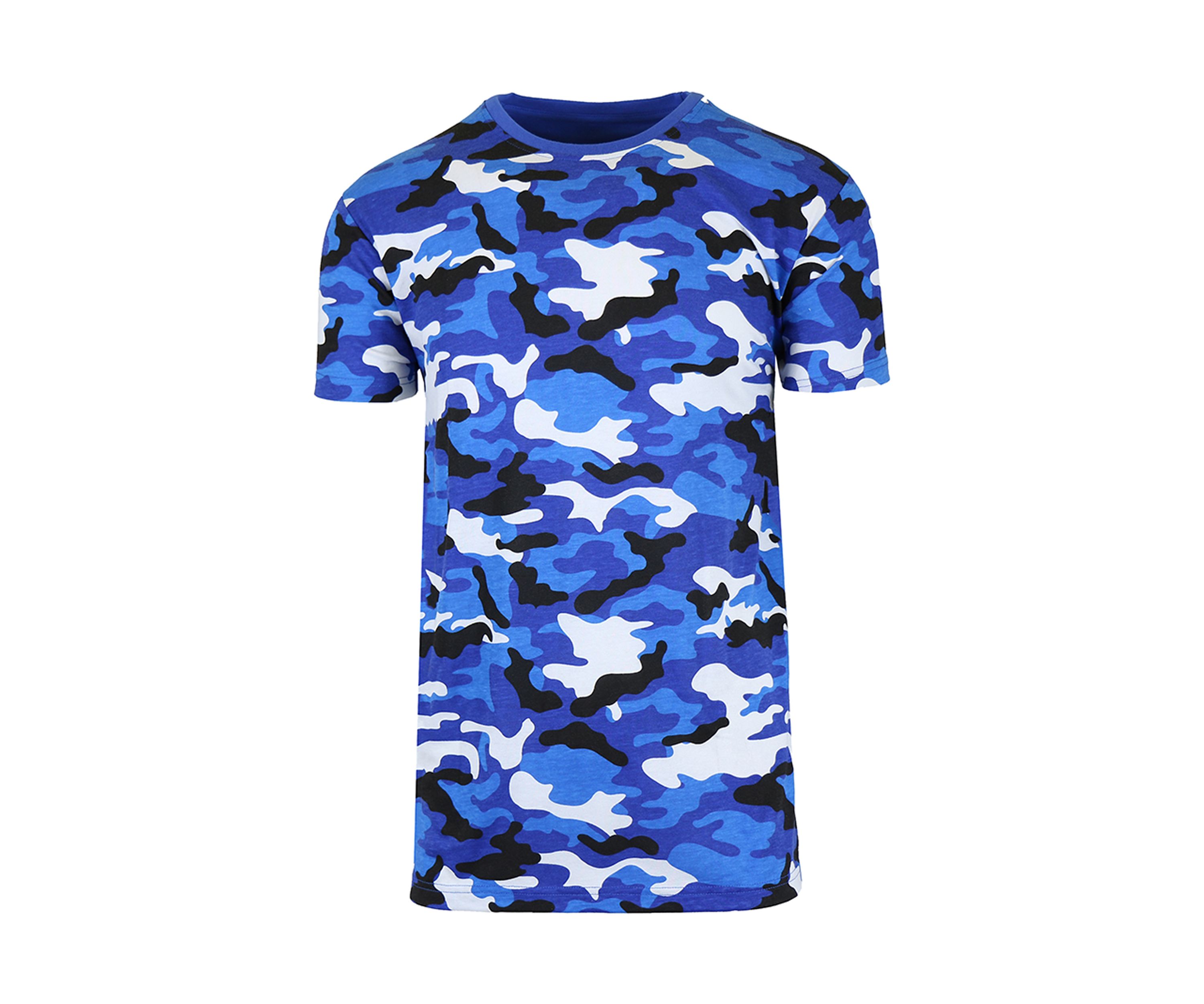 Mens Short Sleeve Crew Neck Camo Printed T-Shirt