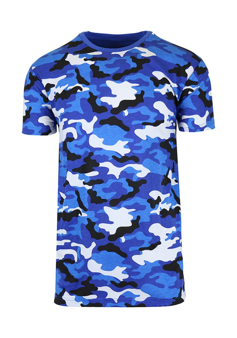 Mens Short Sleeve Crew Neck Camo Printed T-Shirt