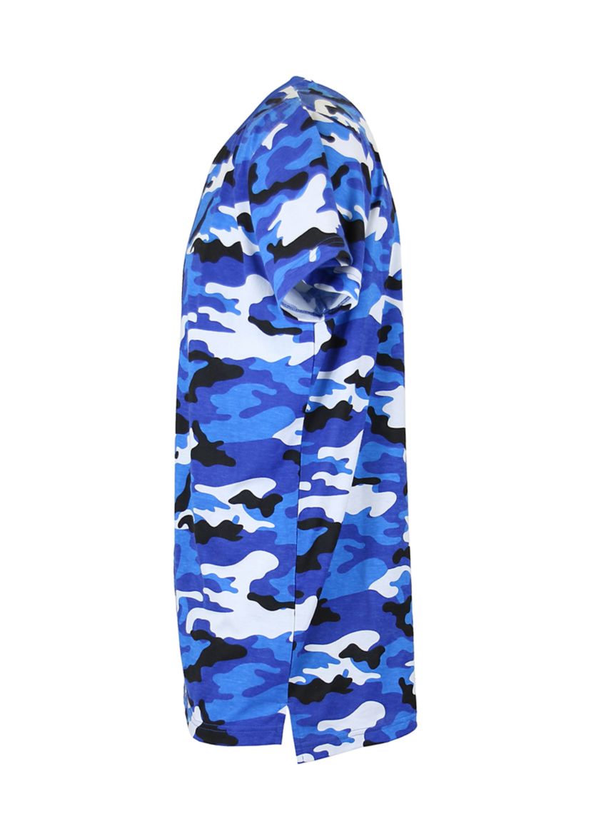 Mens Short Sleeve Crew Neck Camo Printed T-Shirt