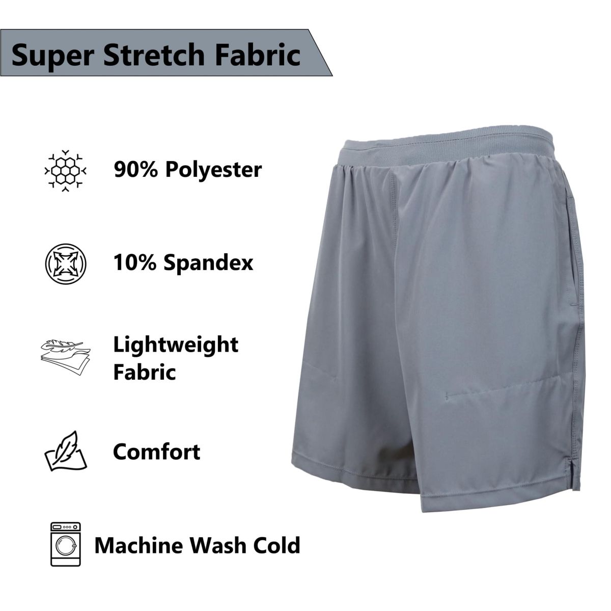Jump Start Men’s 6-Pocket All Motion Stretch Utility Shorts