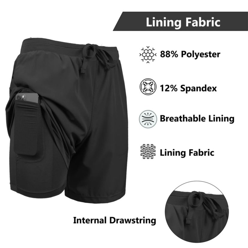 Jump Start Men’s 6-Pocket All Motion Stretch Utility Shorts