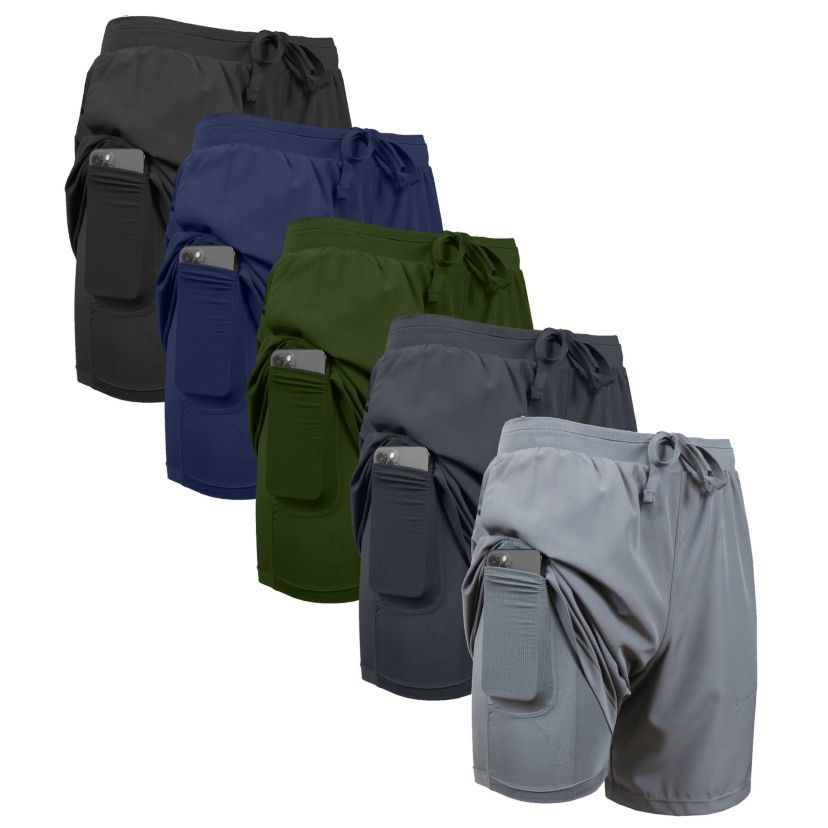 Jump Start Men’s 6-Pocket All Motion Stretch Utility Shorts