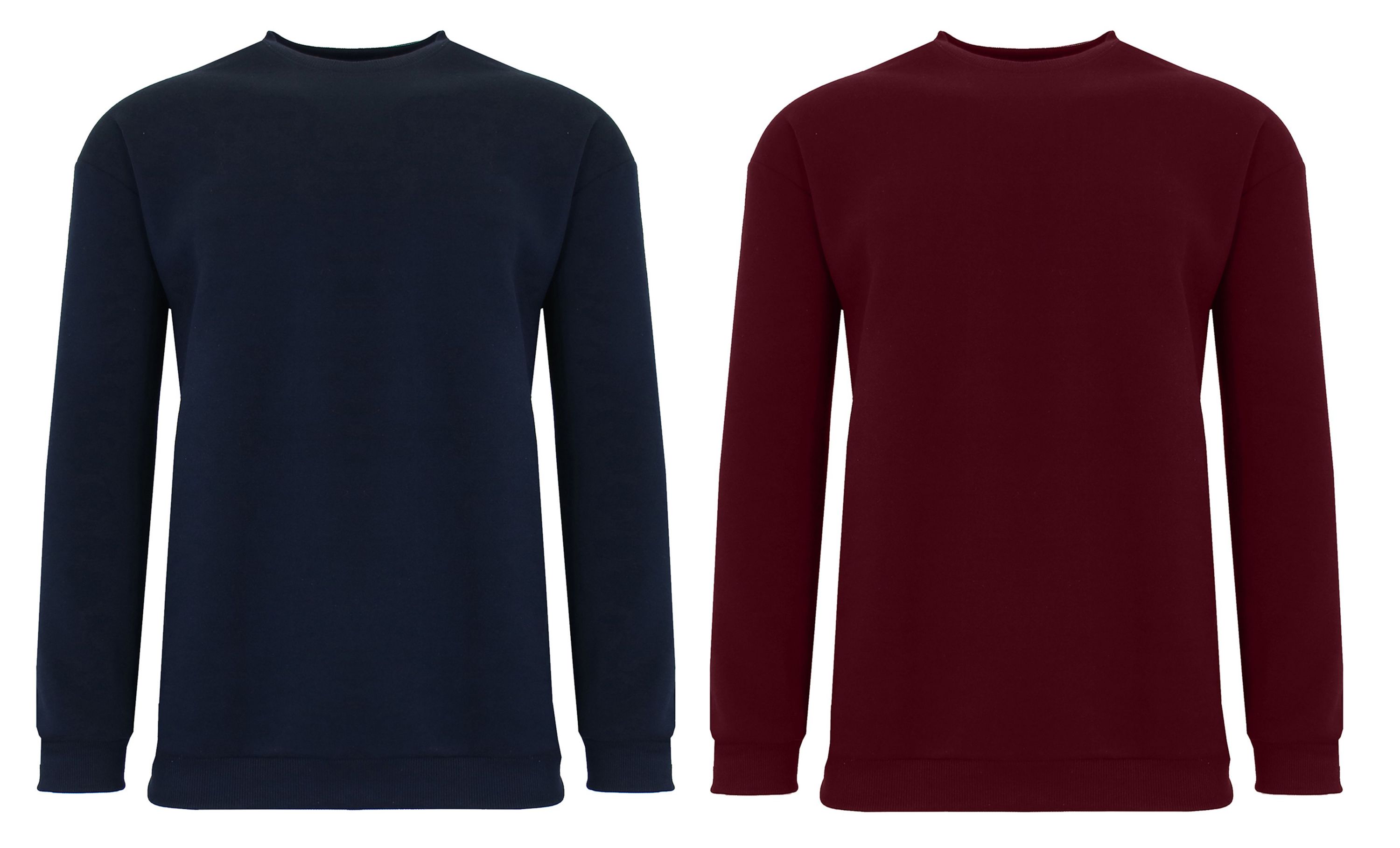Galaxy By Harvic Mens Crew Neck Fleece-Lined Pullover Sweateshirt-2 Pack