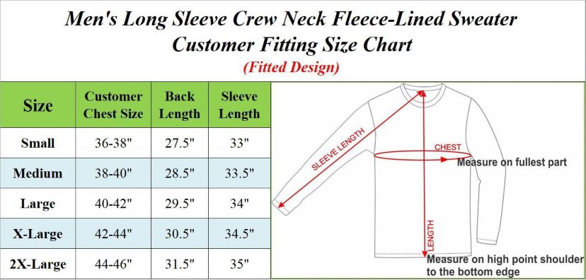 Galaxy By Harvic Mens Crew Neck Fleece-Lined Pullover Sweatshirt