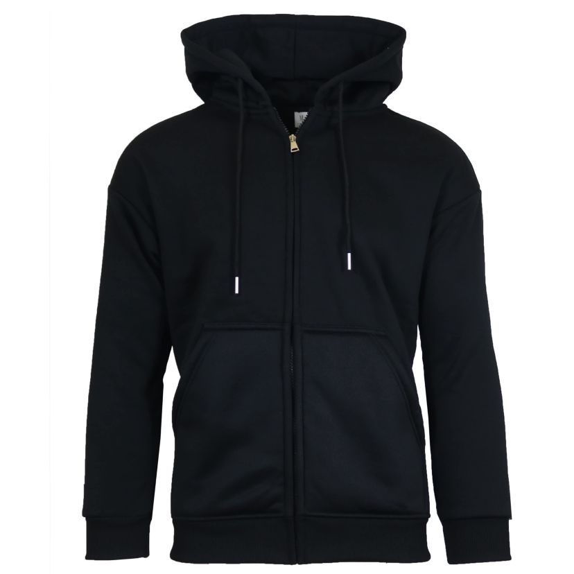 Galaxy by Harvic Men's Faux Shearling Lined Full Zip-Up Hoodie