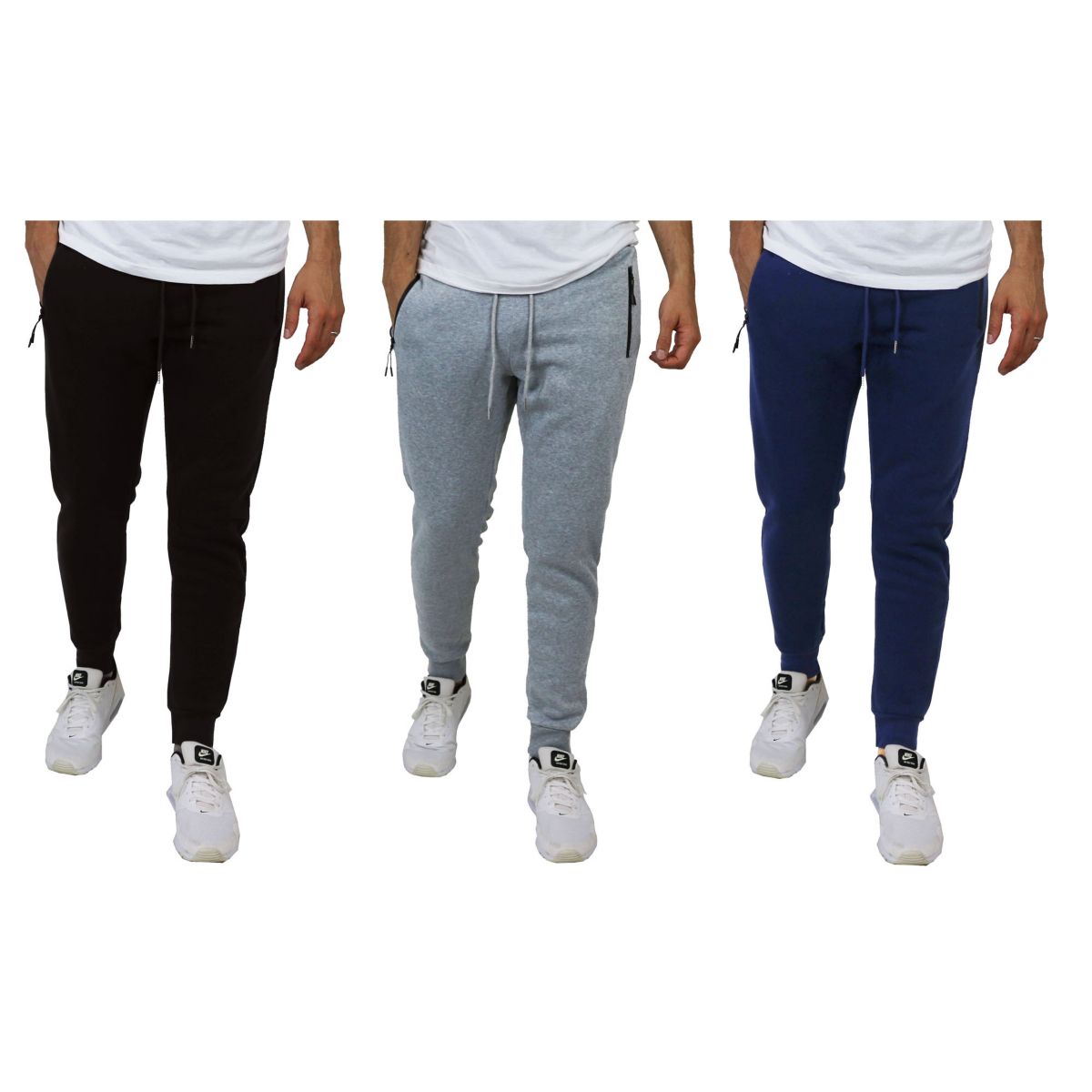 Mens Slim Fit Fleece Lined Joggers -3 Pack