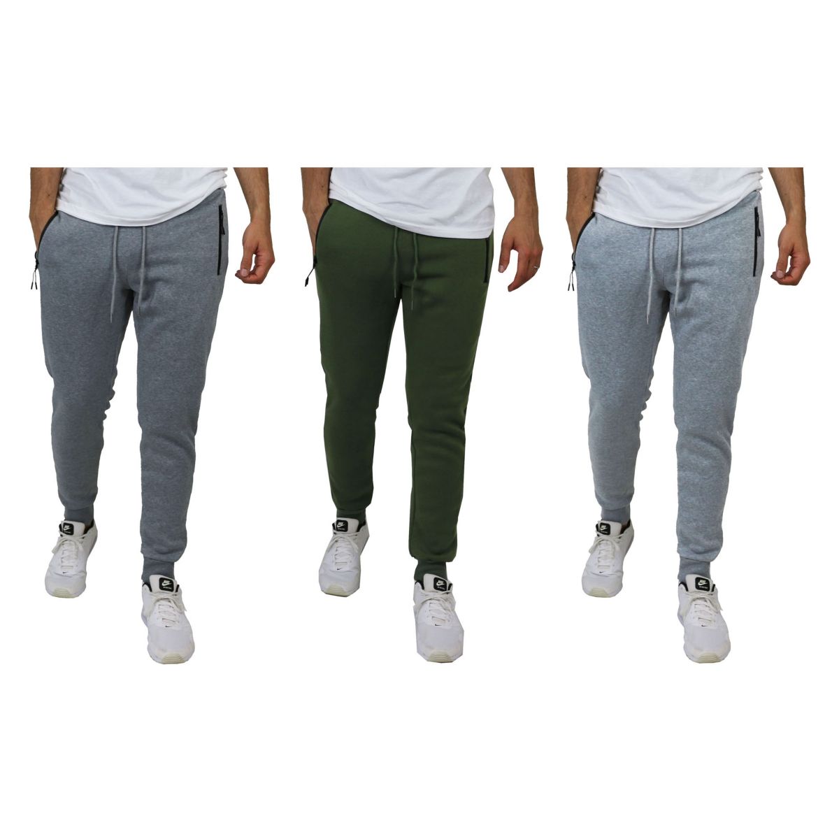 Mens Slim Fit Fleece Lined Joggers -3 Pack
