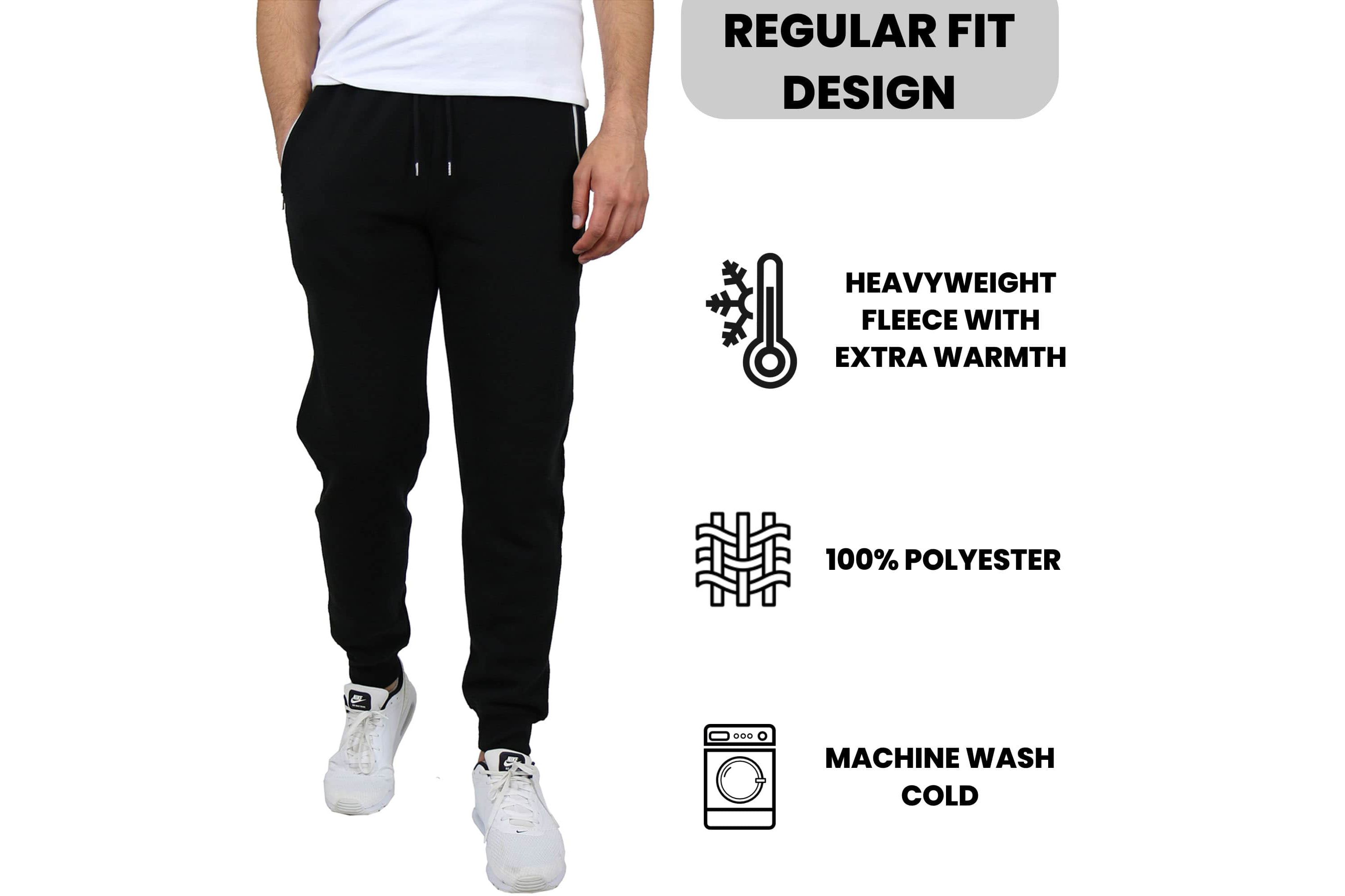 Blue Ice  Mens Fleece-Lined Jogger Sweatpants With Zipper Pockets-2 Pack