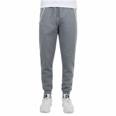 Blue Ice Men's Fleece-Lined Jogger Sweatpants With Zipper Pockets, Grey, 3XL