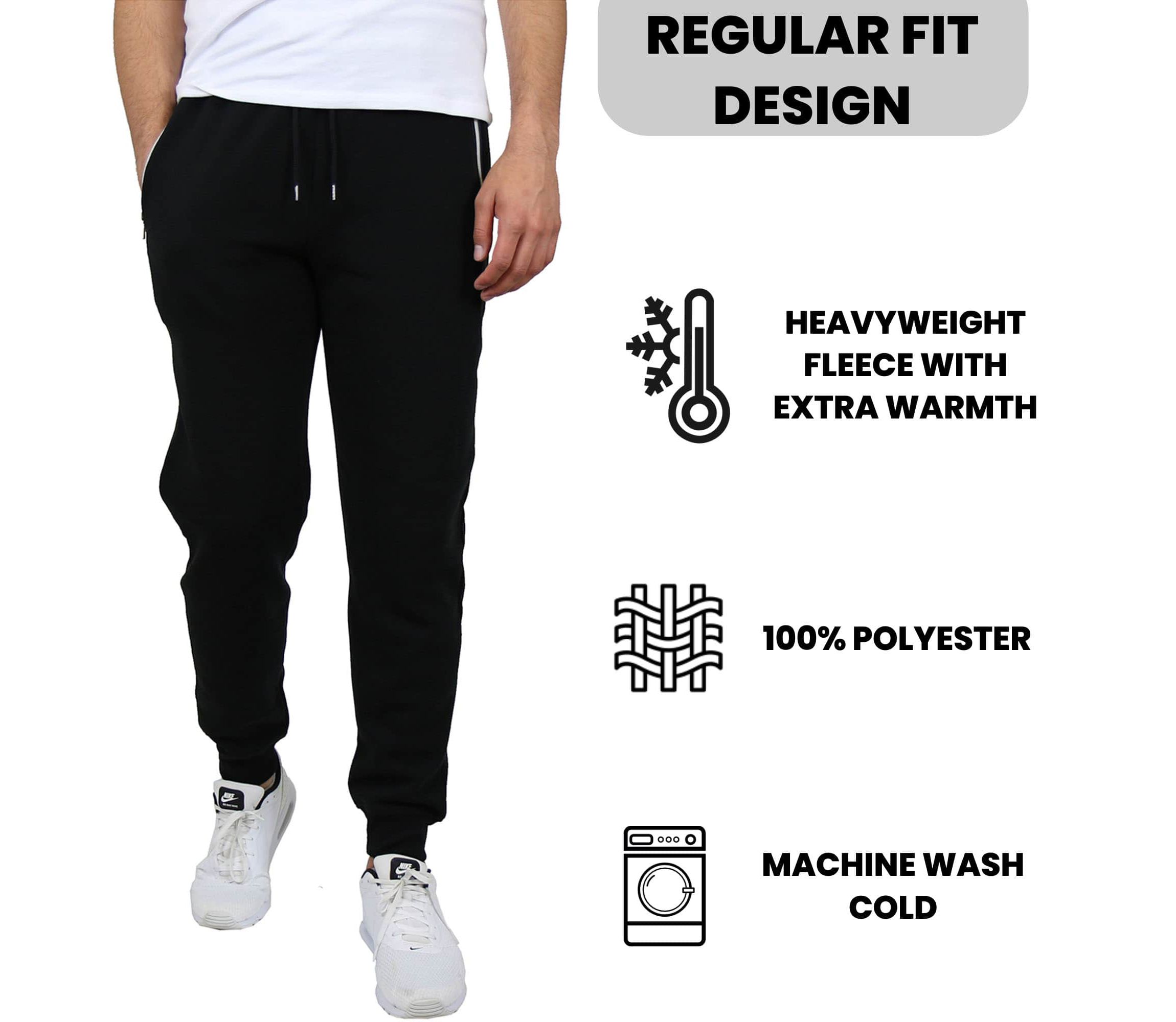 Blue Ice  Mens Fleece-Lined Jogger Sweatpants With Zipper Pockets
