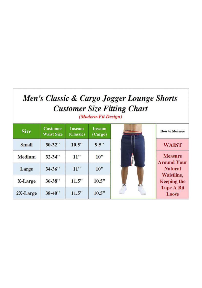 Mens Classic Jogger Lounge Shorts