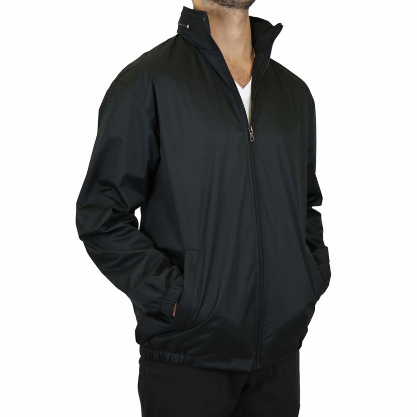 Men’s Fleece Lined Windbreaker Jacket Coat With Tuck In Hood