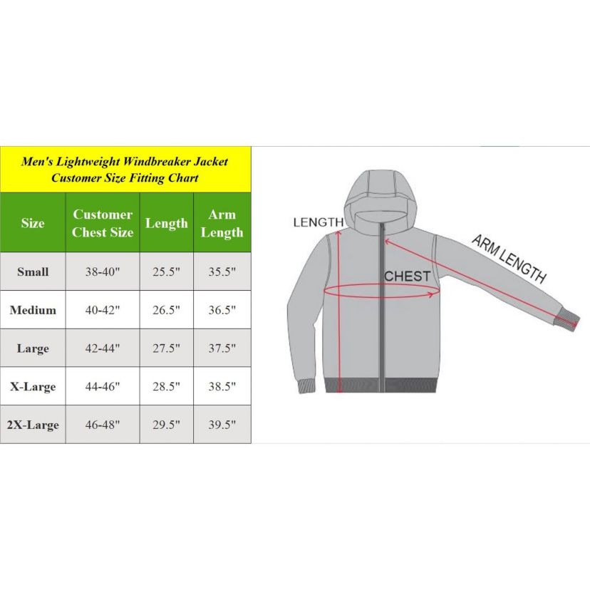 Men’s Fleece Lined Windbreaker Jacket Coat With Tuck In Hood
