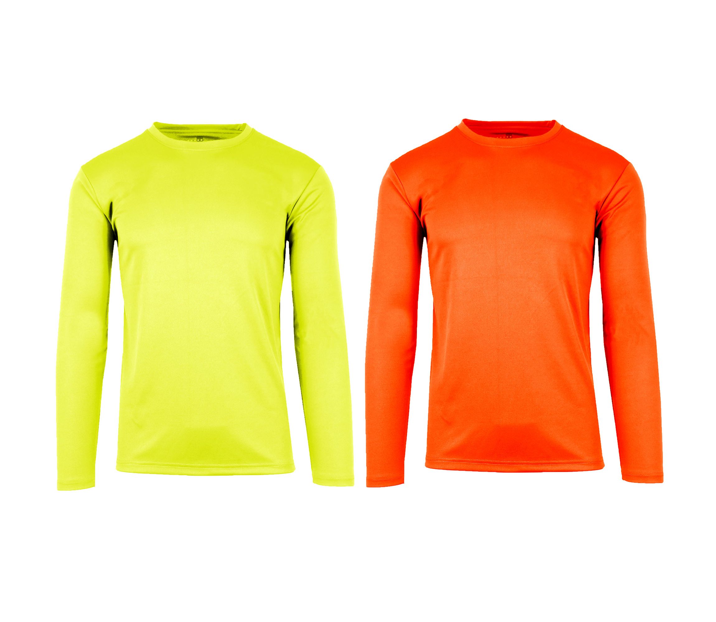 Long Sleeve Moisture-Wicking Performance Crew Neck Tee -2 Pack