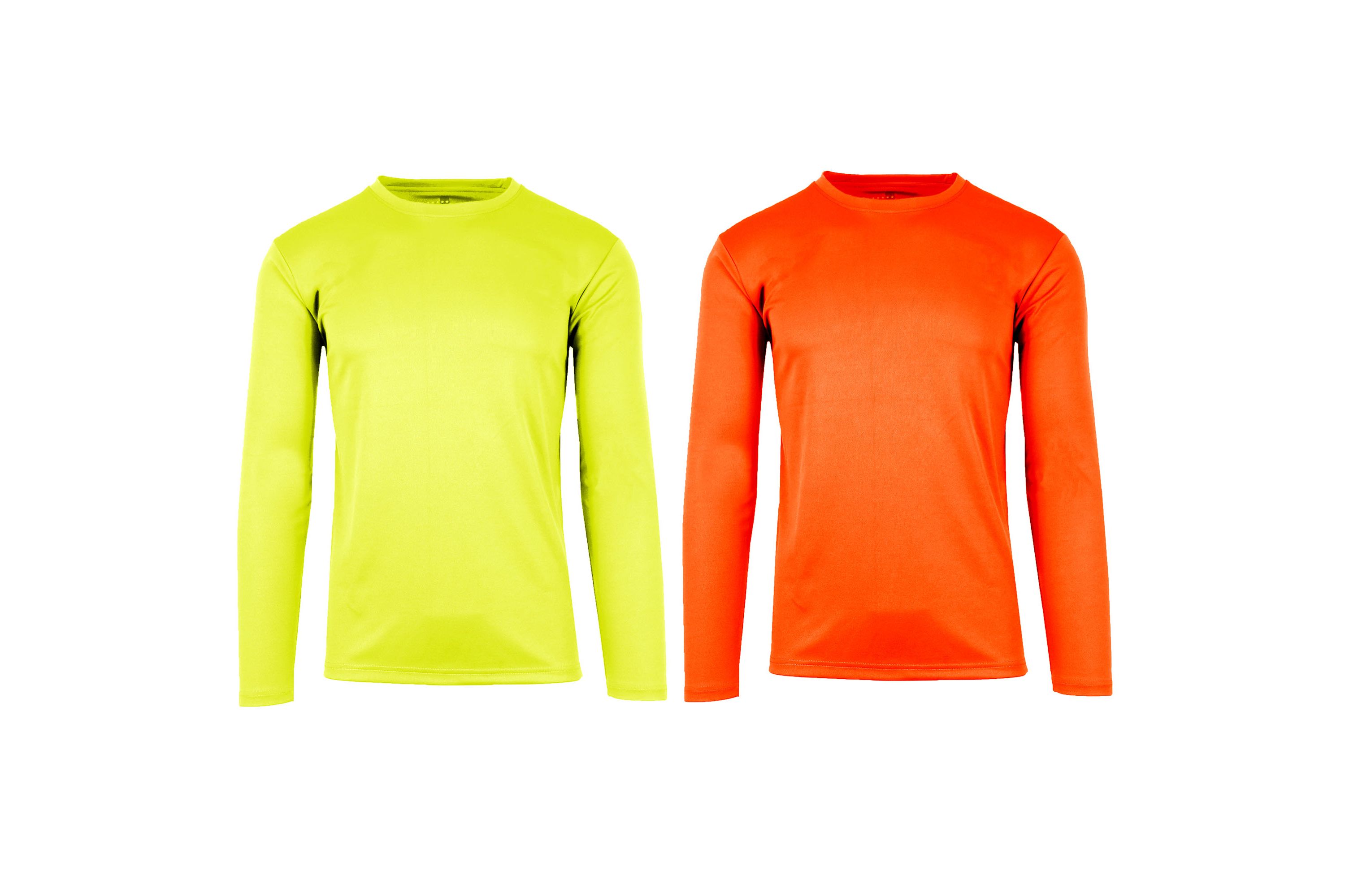 Long Sleeve Moisture-Wicking Performance Crew Neck Tee -2 Pack