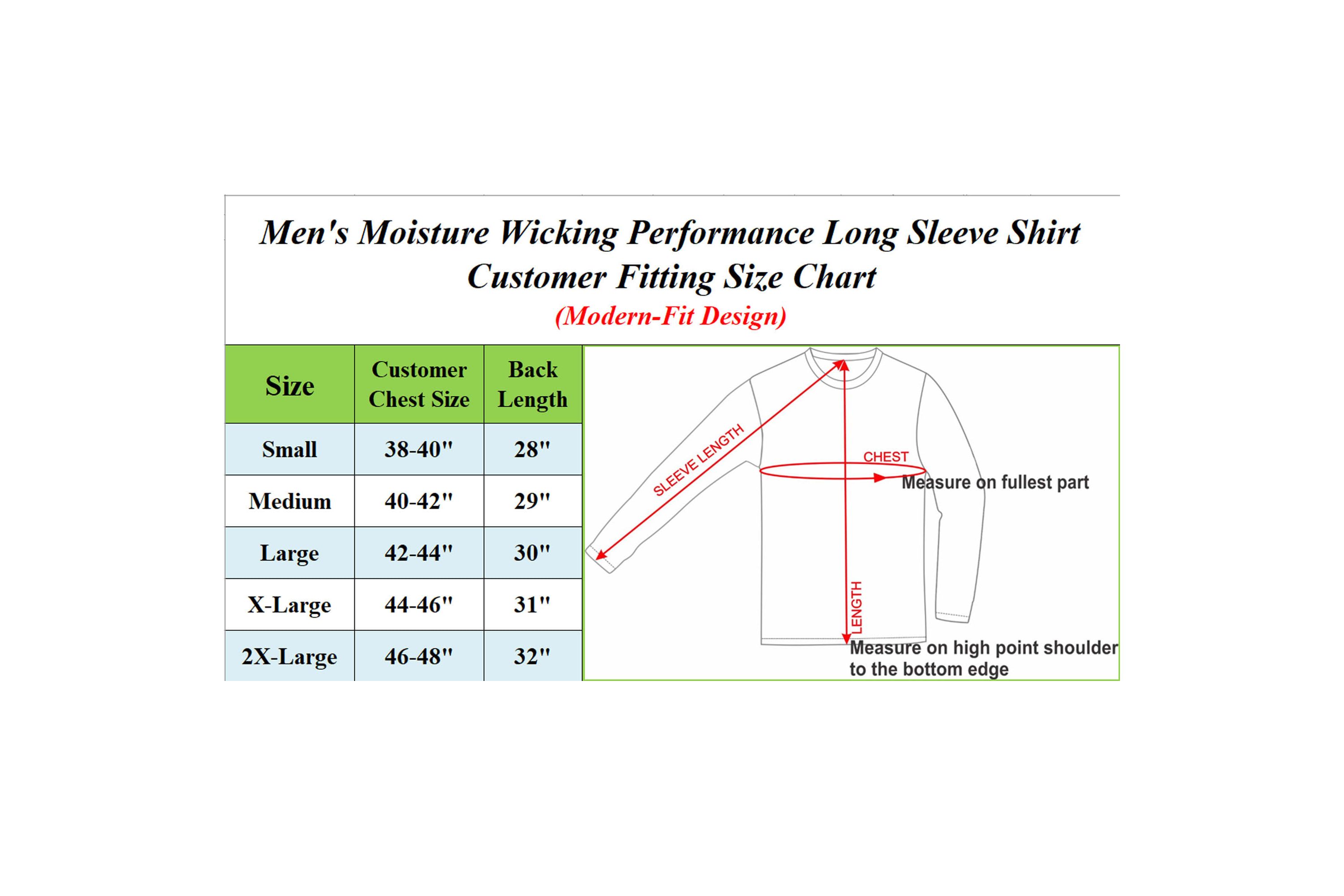 Long Sleeve Moisture-Wicking Performance Crew Neck Tee -2 Pack