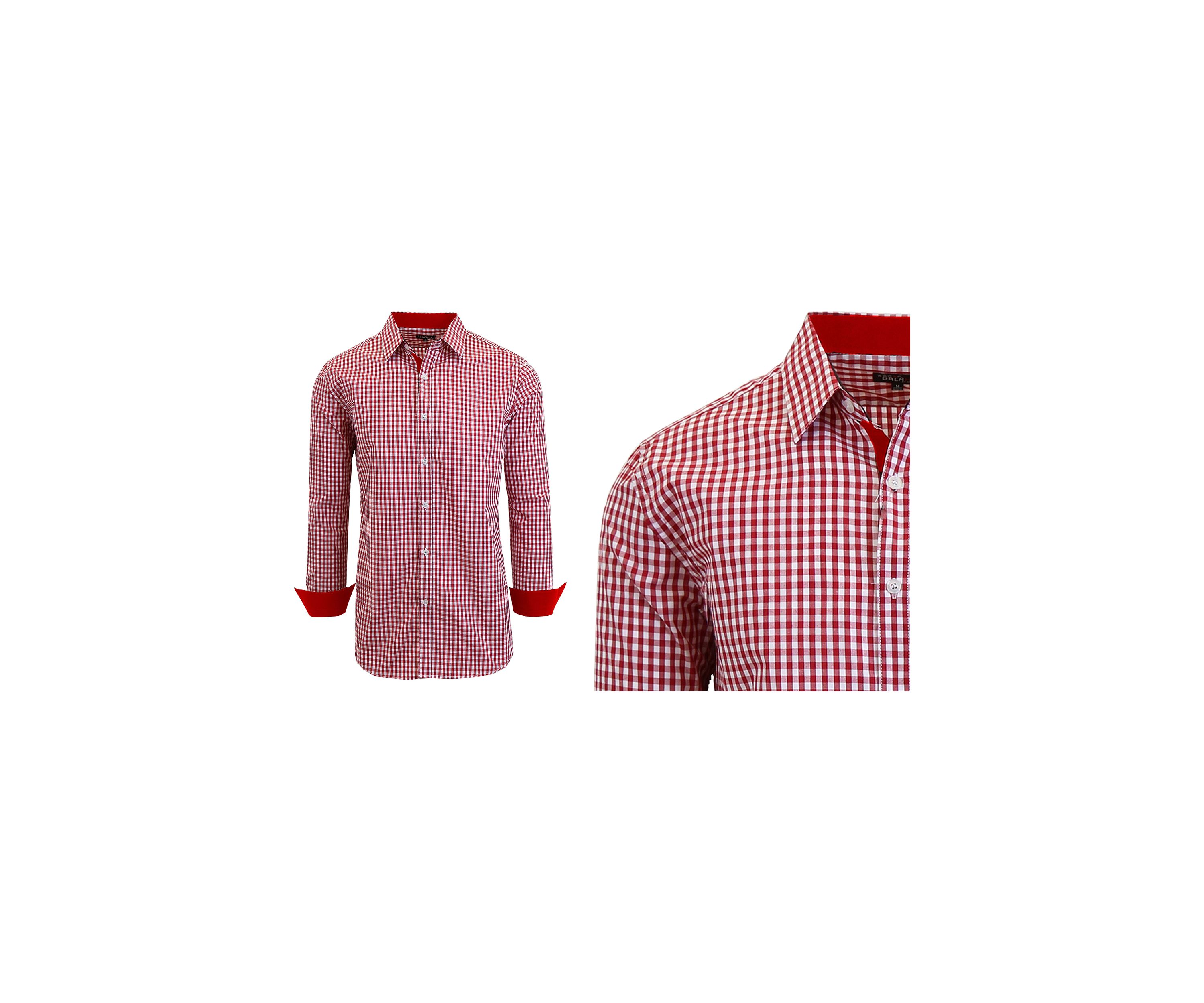 Long Sleeve Gingham Dress Shirt