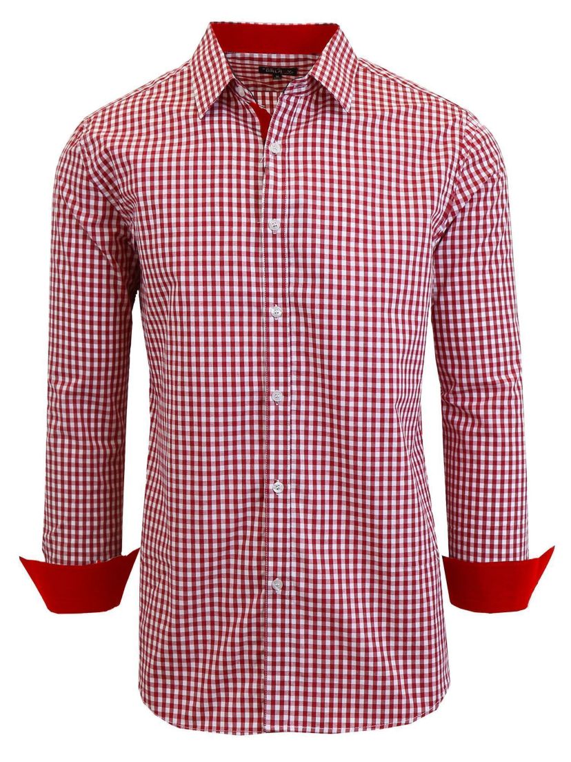 Long Sleeve Gingham Dress Shirt