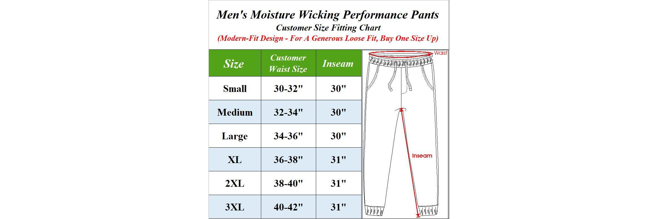 Galaxy By Harvic Mens Dry Fit Moisture Wicking Performance Active Pants