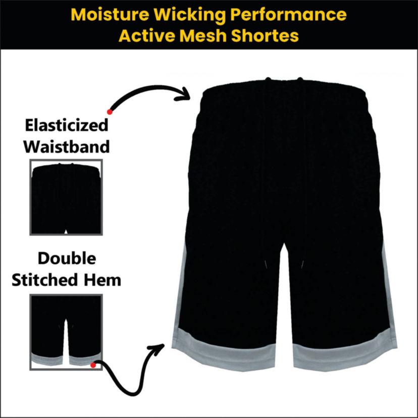 Jump Start Mens Mesh Quick Dry Athletic Performance Shorts