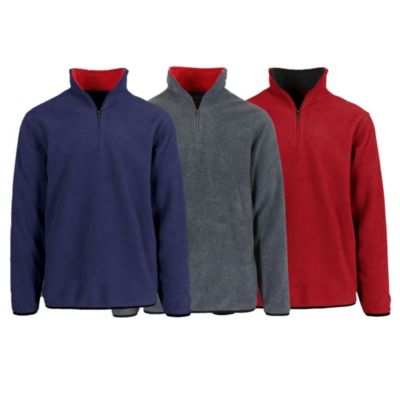 Stone Mountain Men's Polar Fleece Pullover Quarter Zip Sweater, XL