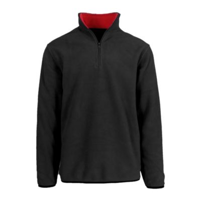 Stone Mountain Men's Polar Fleece Pullover Quarter Zip Sweater, Black, XL