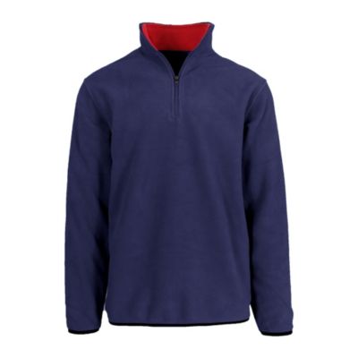 Stone Mountain Men's Polar Fleece Pullover Quarter Zip Sweater, Navy Blue, Large