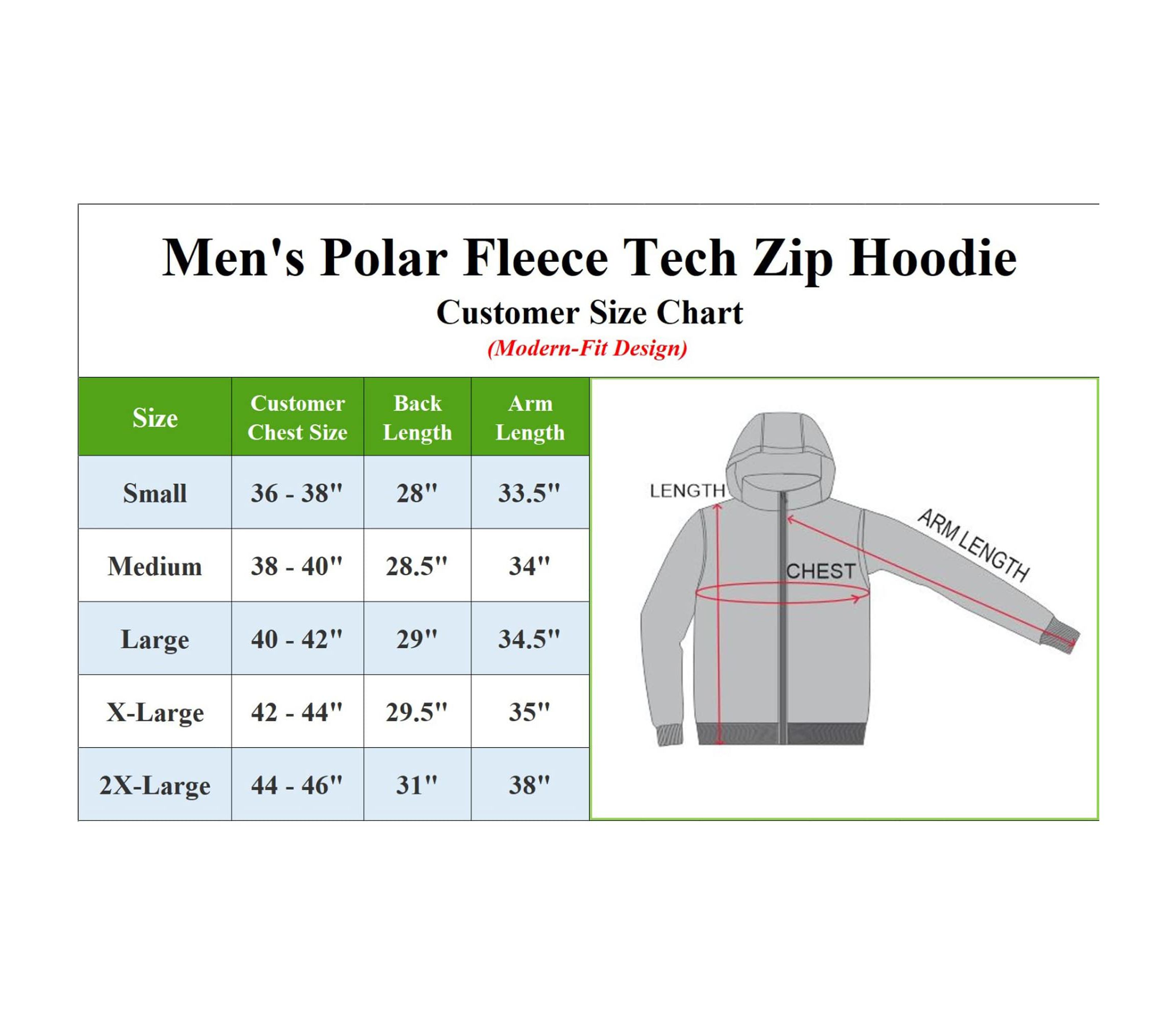 Mens Polar Fleece Tech Zip Hoodie