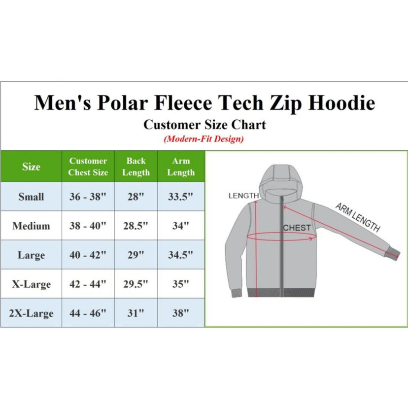 Mens Polar Fleece Tech Zip Hoodie