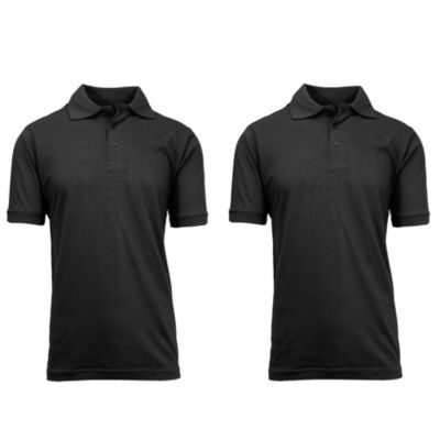 Blu Rock Men's Tagless Short Sleeve Pique Polo Shirt-2 Pack