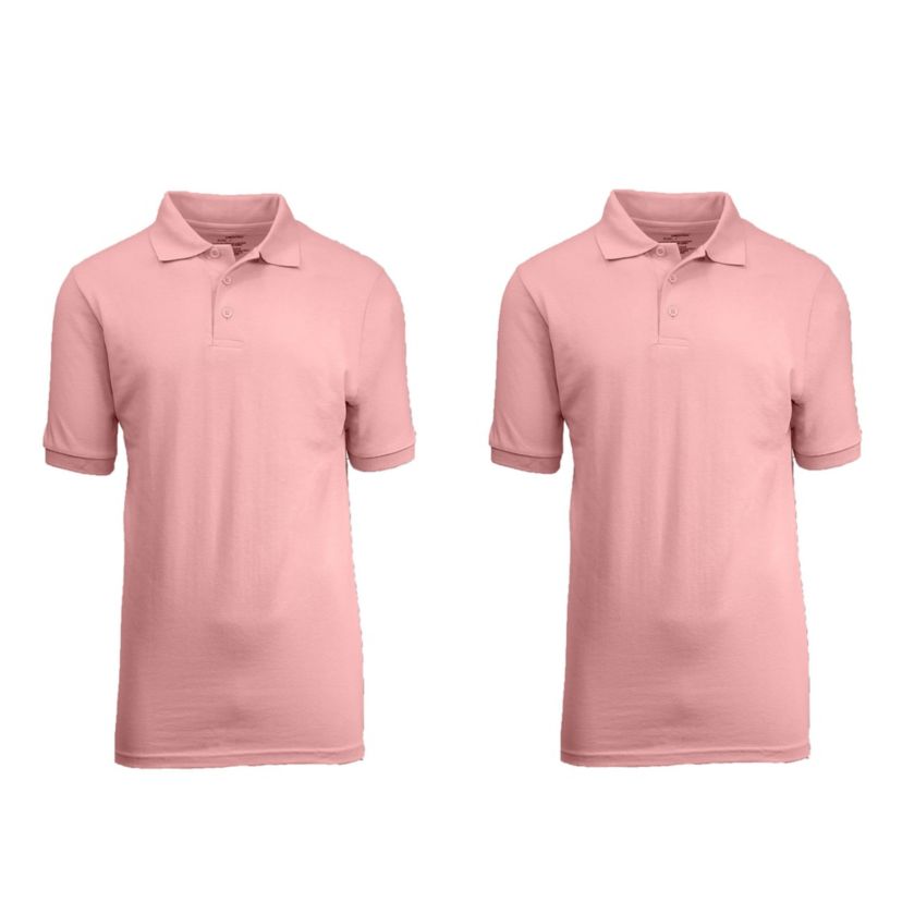 Tagless Short Sleeve Pique Polo Shirt-2 Pack